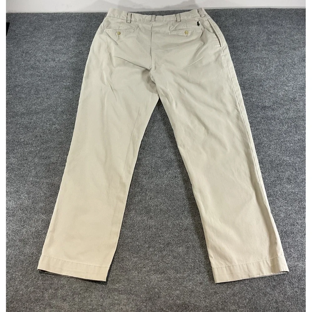 Polo Ralph Lauren Ethan Pant 35x32 Men Beige Khaki 100% Cotton Classic Chino